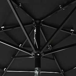 ComfortXL Parasol à 3 Niveaux Avec Mât En Aluminium Noir 2 M pas cher