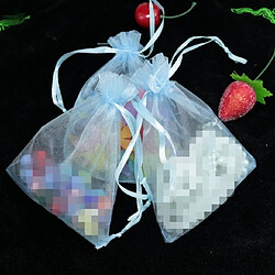 Wewoo Décorations de Fête 100 PCS Organza Gift Bags Emballage Bijoux Sac De Mariage Décoration De De MariageTaille 7x9cm D15 Bleu Clair