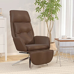 vidaXL Chaise de relaxation et repose-pied Marron Cuir et similicuir