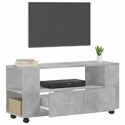 Acheter Maison Chic Meuble TV scandinave - Banc TV pour salon gris béton 102x34,5x43 cm bois d'ingénierie -MN78223