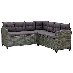 Avis Maison Chic Salon de jardin 6 pcs + coussins - Mobilier/Meubles de jardin - Table et chaises d'extérieur Résine tressée Gris -MN85467