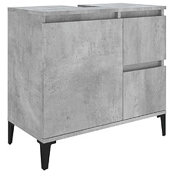 Maison Chic Armoire de salle de bain,Meuble de rangement,Meuble haut gris béton 65x33x60 cm -GKD334444