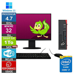 Fujitsu D738/E94+ DTL i7-9700 4.70GHz 32Go/1To SSD Wifi W11 + Ecran 27