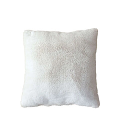 Toilinux Coussin AZURA imitiation fourrure 2 tons - 40 x 40 cm - Blanc