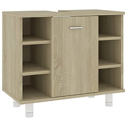 Maison Chic Armoire de salle de bain,Meuble de rangement,Meuble haut Chêne sonoma 60x32x53,5 cm Aggloméré -GKD978392