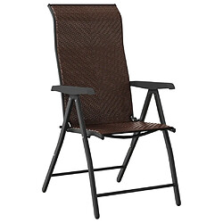 Avis vidaXL Chaises pliables de jardin lot de 2 marron résine tressée