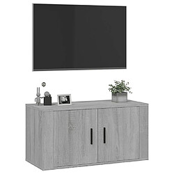 Avis vidaXL Meuble TV mural Sonoma gris 80x34,5x40 cm