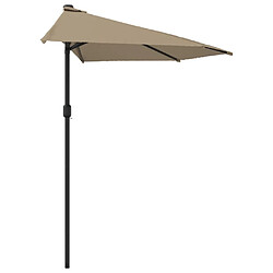 Avis Helloshop26 Parasol de balcon avec mât en aluminium taupe 300 x 150 cm demi 02_0008307