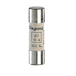 Legrand fusible cartouche cylindrique - 14 x 51 - 10 ampères - type gg hpc - sans percuteur