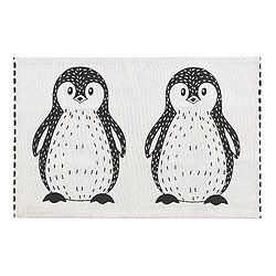 Beliani Tapis enfant motif pingouin noir / blanc 60 x 90 cm HAJDARABAD