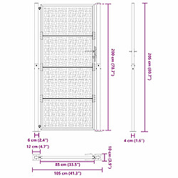 vidaXL Portail 105x205 cm acier noir pas cher