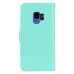 Avis Wewoo Housse Étui vert et rose pour Samsung Galaxy S9 En Relief Horizontal Flip Environnementale PU en cuir avec titulaire fentes cartes porte-monnaie