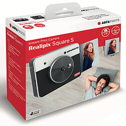 AGFA PHOTO - Realipix Square S Paper - Appareil Photo Numérique Instantané avec Impression format carré 7,6 x 7,6 cm ( 3 x 3'') - 10Mp - Bluetooth - Sublimation Thermique 4Pass - Noir - Noir pas cher