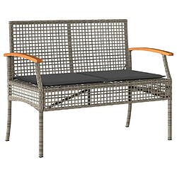 Acheter Maison Chic Ensemble de 4 Tables et chaises d'extérieur avec coussins,Salon de jardin Gris Résine tressée -GKD558908