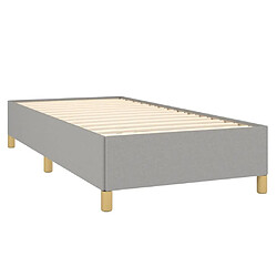 Acheter Maison Chic Lit Adulte - Lit simple Lit à sommier tapissier et matelas moelleux - Meuble de Chambre - Gris clair 90x190 cm Tissu -MN73310