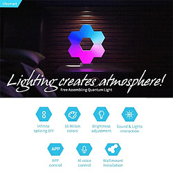 Avis Wewoo LED détecteur de mouvement 3 PCS / Ensemble LifeSmart Creative Geometry Assembly Quantum Light avec base, contrôle intelligent APP / vocal