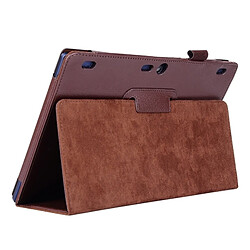 Wewoo Housse Étui marron pour Lenovo Tab2 A10-70 Litchi Texture Horizontal Flip solide couleur en cuir avec deux pliage titulaire