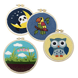 4 Pièces Mignon Animal Poinçon Aiguille Kits De Démarrage Poinçon Aiguille Stylo Artisanat