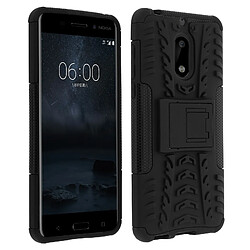 Avizar Coque Nokia 6 Coque arrière Antichocs renforcé + Support intégré - Noir