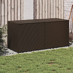 vidaXL Boîte de rangement de jardin marron 283L résine tressée