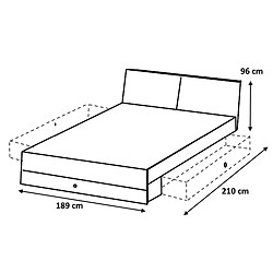 Avis Pegane Chambre à coucher complète adulte (lit 180x200 cm King Size + 2 chevets + armoire), coloris gris foncé