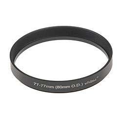 vhbw Bague d'adaptation de filtre Step-Up de 77 mm vers 77 mm compatible avec boîte mate (matte box) 80 mm O.D. - Adaptateur, aluminium, noir-mat