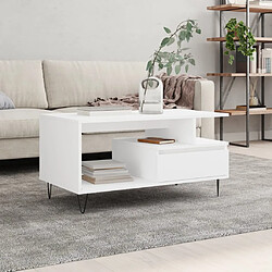 vidaXL Table basse Blanc 90x49x45 cm Bois d'ingénierie