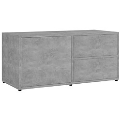 vidaXL Meuble TV Gris béton 80x34x36 cm Bois d'ingénierie