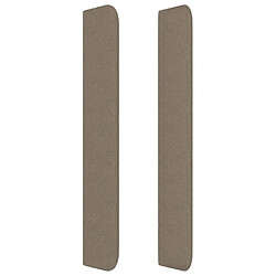 Avis vidaXL Tête de lit avec oreilles Taupe 103x16x118/128 cm Tissu