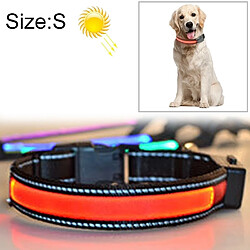 Wewoo Collier de lumière LED de charge pour animal de compagnie, solaire, moyen et grand, pour animaux de compagnie, taille du tour de cou: S, 35-40cm (rouge)