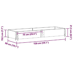 vidaXL Jardinière gris 150x50 cm bois massif de pin pas cher