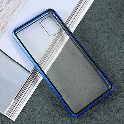 Bumper en métal cadre d'adsorption magnétique double face bleu pour votre Samsung Galaxy A51 SM-A515