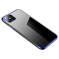 Ozzzo transparent couleur coque gel tpu cadre de galvanoplastie couverture pour samsung galaxy a22 4g bleu