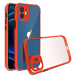 Avizar Coque iPhone 12 / 12 Pro Grips antidérapants Bords caméra surélevés - Rouge