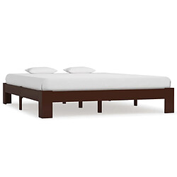 vidaXL Cadre de lit sans matelas marron foncé pin massif 180x200 cm