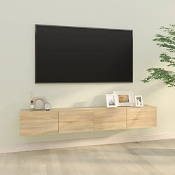 vidaXL Meubles TV muraux 2pcs chêne sonoma 100x30x30cm bois ingénierie