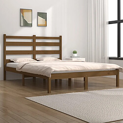 vidaXL Cadre de lit sans matelas marron miel bois massif 200x200 cm