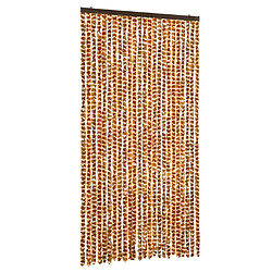 vidaXL Rideau anti-mouches ocre et blanc 100x230 cm chenille