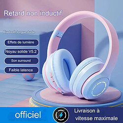 Avis Nouveau casque sans fil Bluetooth 5.2 haute fidélité stéréo sport casque pliable jeu de musique écouteur Microphone dégradé de couleur