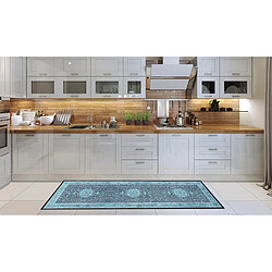 Alter Chemin de cuisine, 100% Made in Italy, Tapis résistant aux taches avec impression numérique, Tapis antidérapant et lavable, Modèle Vintage - Cordova, cm 100x52