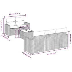 Avis vidaXL Salon de jardin 6 pcs avec coussins gris résine tressée