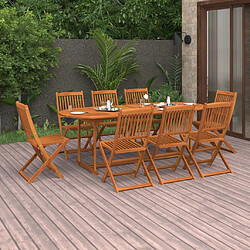 vidaXL Ensemble à manger de jardin 9 pcs 220x90x75 cm bois d'acacia