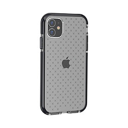 Wewoo Coque Souple Pour iPhone 11 Grille Motif Antichoc Transparent TPU Housse de protection Noir