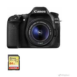 CANON EOS 80D KIT EF-S 18-55mm F3.5-5.6 IS STM + 64GB SD card