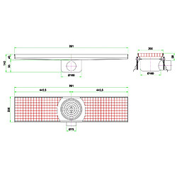 Caniveau de Sol Professionnel 891 - Sortie Horizontale - Combisteel