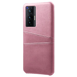 Coque en TPU + PU KSQ anti-griffes avec porte-cartes, champagne or pour votre Vivo X70