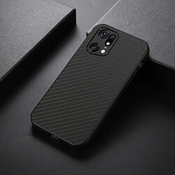 Coque en TPU + PU texture en fibre de carbone, anti-rayures, noir pour votre Oppo Find X5 Pro