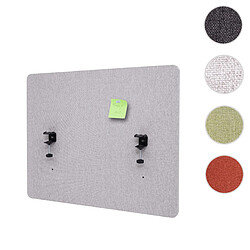 Mendler Paroi de séparation acoustique HWC-G75, cloison pour bureaux, Protection visuelle,panneau,tissu ~ 75x60cm,gris