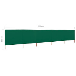 vidaXL Paravent 5 panneaux Tissu 600 x 80 cm Vert pas cher