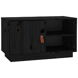 vidaXL Meuble TV Noir 70x34x40 cm Bois de pin massif